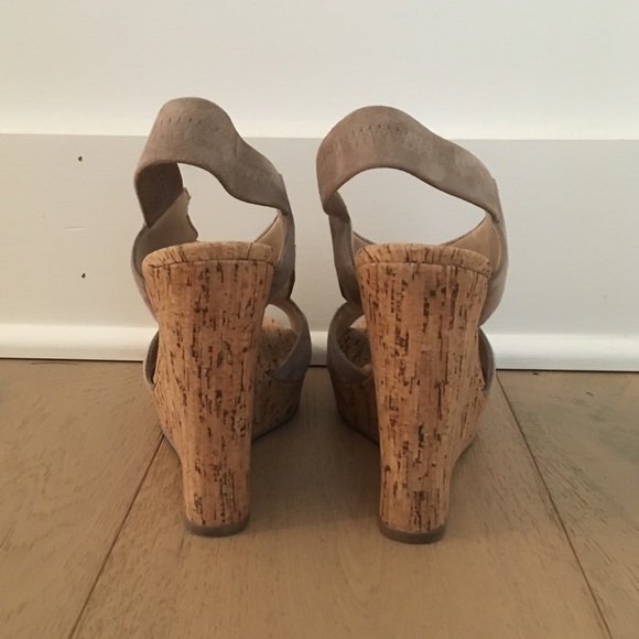 Pelle Moda  "Dana" cross cross cork wedge -grey - Picture 4 of 7